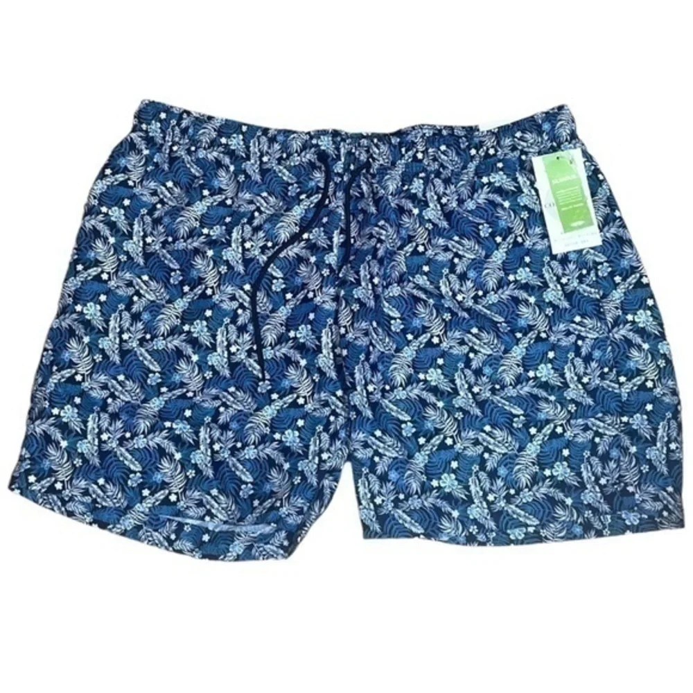 Construct Swim Trunks - Navy Palm Print - Size XXL
